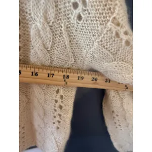 Sostanza Vintage Cream Pointelle Cable Knit Button Cardigan Sweater Cottage‎ thumbnail 5