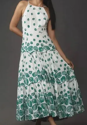 Anthropologie x Maeve Seashell Drop Waist Tiered Dress size XXS thumbnail 1