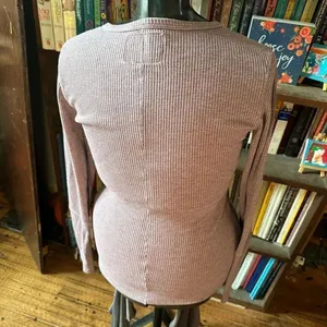 Zyia purple ribbed athletic long sleeve fitted thermal shirt thumbnail 3