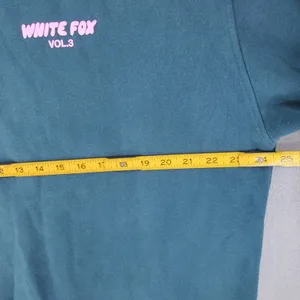 White Fox Hoodie Womens L/XL Teal Vol.3 Graphic Oversized Pullover Sweatshirt thumbnail 7