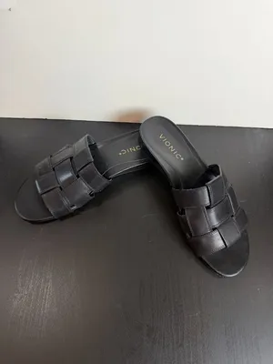 Vionic Glendora Slide Sandals Black Woven Leather Size 9 thumbnail 2