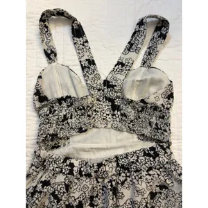 Anthropologie Linen-Blend Cut-Out Floral Midi Dress NWT XS thumbnail 9
