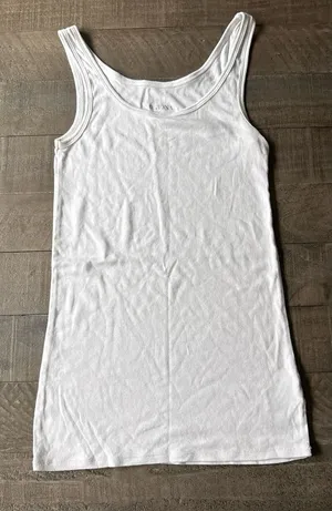 Merona Women's White Tank Top Size Medium‎ thumbnail 1