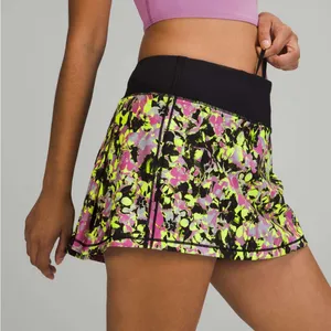 Lululemon Pace Rival Mid-Rise Skirt skort Inflected Highlight Yellow Black 8 thumbnail 5