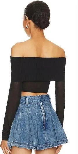 Superdown Camille Off Shoulder Top in Black thumbnail 2