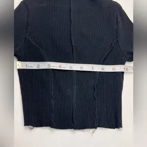 Naked Wardrobe Womens Size XS Black Mock Neck Ribbed Long Sleeve Cropped Shirt‎ thumbnail 5