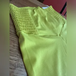 Aerie OFFLINE By Real Me Smocked Legging size medium chartreuse thumbnail 6