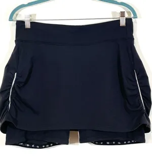 Athleta Women's Contender 2 in 1 Black Short & Skirt Size M Black Zip Pocket thumbnail 1