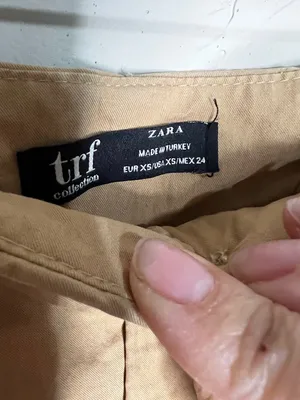 Zara TRF Super Wide Leg‎ High Rise Crop Tan Boho Trouser Pants thumbnail 7