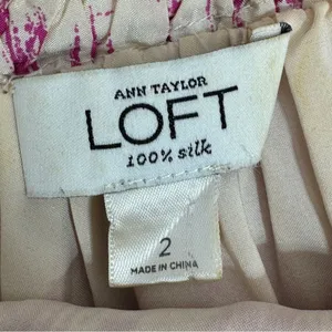 Loft Silk Ikat Tribal Print Maxi Dress Sundress Pink Cream Size‎ 2 thumbnail 13