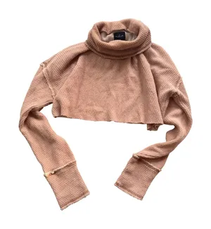 Out From‎ Under Urban Outfitters Cropped Turtleneck Sweater Dusty Rose XS thumbnail 1