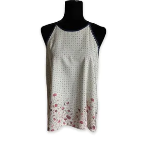 Stitch Fix Kaileigh Womens Top Sz L Rafael Crochet Trim Halter Blouse‎ Blue NEW thumbnail 3