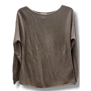 Soma WKND Womens Taupe Ribbed Boat Neck Long Sleeve Sweater XS Relaxed Fit‎ thumbnail 2