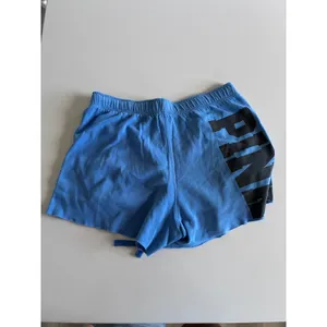 Y2K Pink Victoria's Secret Blue Fleece Lounge Shorts Logo Raw Hem Small thumbnail 2