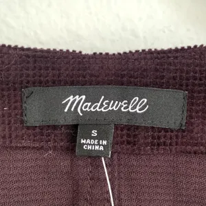 NWT Madewell Sz S Val Waffle-Knit Relaxed V-Neck Top in‎ Deep Purple thumbnail 4