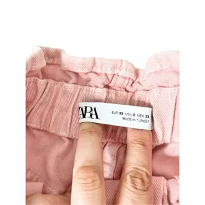Zara Denim Shorts‎ Size 6US Pink Cutoff Elastic Waistline High Waist thumbnail 8