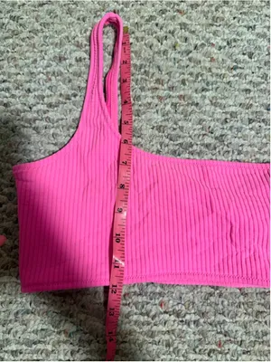 Triangl Ribbed One Shoulder Bikini Top- Size Large thumbnail 5
