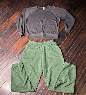 Terry cotton drawstring sweatpants & long sleeve sweatshirt Los Angeles Apparel thumbnail 1
