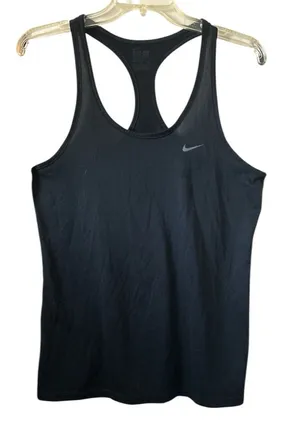Nike dri-fit black racer back tank thumbnail 1