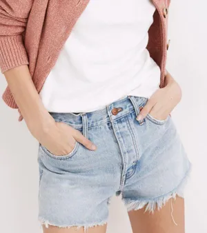 Madewell Relaxed Denim Shorts Cedarcroft Wash Size 32" Size 14 thumbnail 1