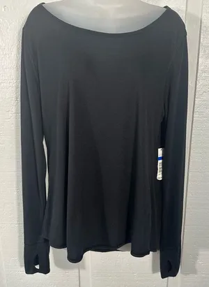 Be Inspired Studio Black Long Sleeve Top Size XL NWT thumbnail 1