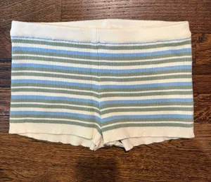 Edikted blue green white striped shorts thumbnail 1