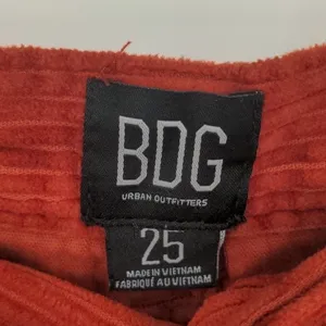 BDG Urban Outfitters Orange/Red Corduroy Straight Leg‎ Mid Rise Pant Size 25 thumbnail 9