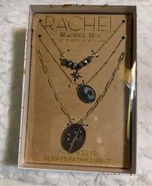 Rachel Roy Necklace NIB Trio Set Kindness is Always Fashionable thumbnail 1