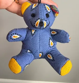 Bitty Blue Beary Plush Teddy Bear Keychain Blue Patterned 29907 thumbnail 1