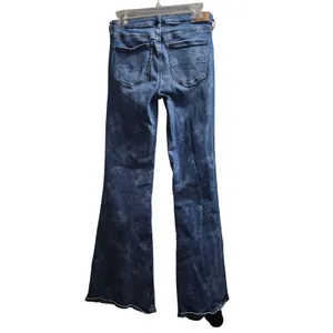 American Eagle Outfitters Low Rise Flare Jeans Floral Print Stretch Size Large‎ thumbnail 4