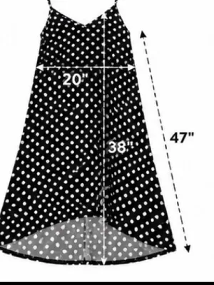 Polka Dot Spaghetti Strap Maxi Dress - Black & White thumbnail 4