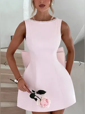 Babyboo NWT Women Medium Blush Pink Mini Dress Soft Girl Romantic Coquette Chic thumbnail 1