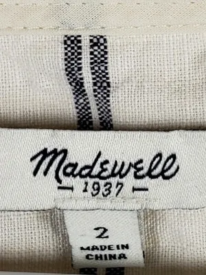Madewell Striped Open Back Sleeveless Linen Cotton Blend Pleated Dress 2 thumbnail 7