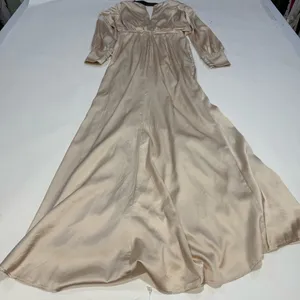 Ieena for Mac Duggal Long Sleeve Gown Champagne long sleeve dress size 4 thumbnail 9
