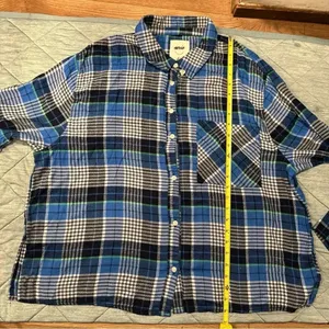 Aerie By Aritza Long Sleeve Womens Shirt Plaid Nwot Blue Xl thumbnail 5