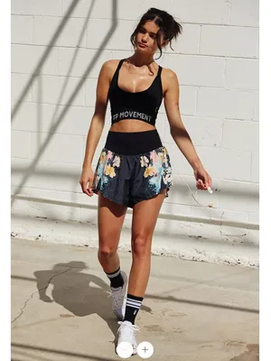 NWOT Free People Movement Carpe Diem Printed Shorts thumbnail 4