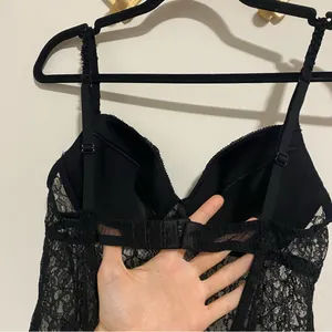 Victoria's Secret Vintage Black Lace Babydoll Lingerie Top medium thumbnail 6