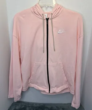 Nike Women’s Medium Pink Full Zip Hoodie Fleece Sportswear Sweatshirt Jacket thumbnail 1