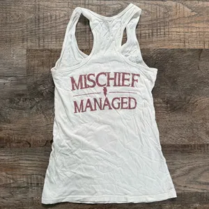 Harry Potter “Solemnly Swear, Mischief Managed ” White Racerback Tank Top XS thumbnail 3