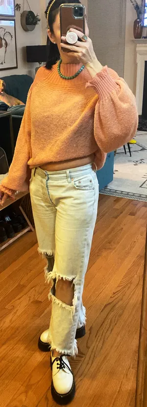 Free People Puff Sleeve Sweater thumbnail 1