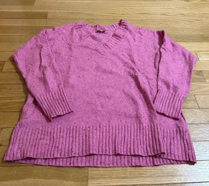 LOFT Pink V-Neck Sweater thumbnail 1