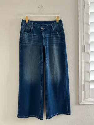 Halara Flex Asymmetric Low Rise Zipper Pockets Baggy Wide Leg Washed Casual M thumbnail 7