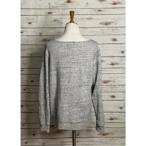Abercrombie & Fitch distressed oversized marled grey sweatshirt Size Medium thumbnail 8