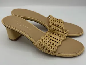 Marc‎ fisher Jazmine Dress Slide Sandal in natural raffia size 9 coastal resort thumbnail 1