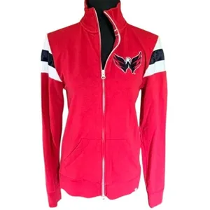 ’47 Brand Washington Capitals Women’s Full Zip Jacket Red Large NHL thumbnail 3