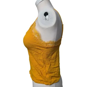 Forever 21 Mustard Yellow Lace Trim Camisole Top Small‎ Adjustable Straps thumbnail 3