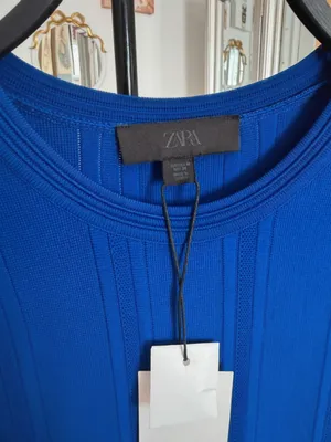 Zara Royal Blue Sleeveless Pleated Mini Dress thumbnail 5
