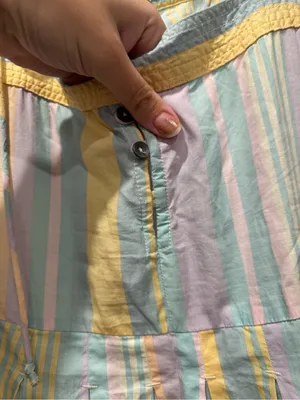 Free People Primavera Stripe Cotton Midi Dress Pastel Combo M thumbnail 9