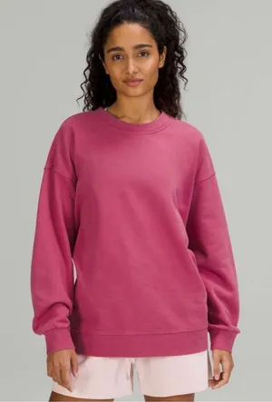 Lululemon perfectly oversized crew sweatshirt size‎ 12 in pink lychee thumbnail 1