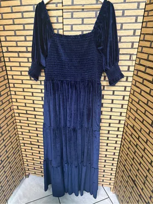 Baltic Born Navy Velvet Smocked Tiered Maxi Dress Size 2X thumbnail 2